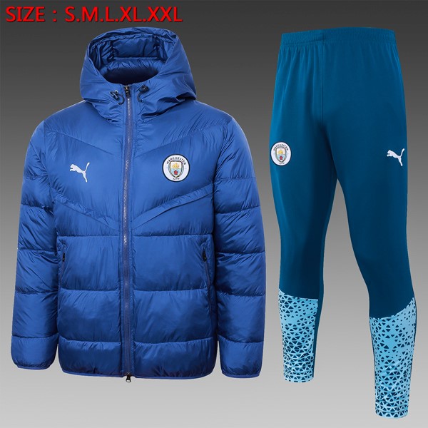 Abrigo Plumón Manchester City Conjunto Completo 2024/2025 Azul 2